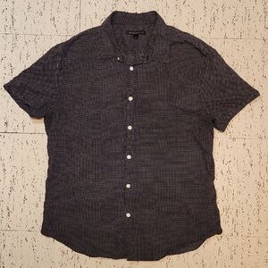 John Varvatos Polka Dot Button Down Short Sleeve Casual Dress Shirt